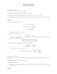 Exam 2 Solutions - Calculus III | MATH 210 - Docsity