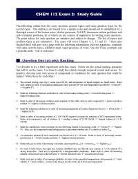 Study Guide - General College Chemistry I | CHEM 112 - Docsity