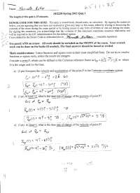 Solved Quiz 1 on - Dynamics - Spring 2012 | AE 2220
