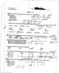 General Chemistry II - Exam 4 with Answer Key | CHEM 113 - Docsity