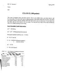 Solved Exam 2 for Principles of Biochemistry - Fall 2003 | BC 351