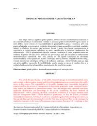 O papel do gestor público - artigo