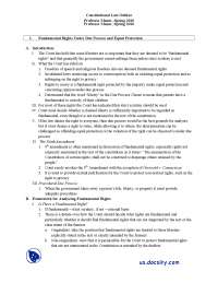 Fundamental Rights Under Due Process and Equal Protection