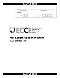 ECCE 2009 Sample Test