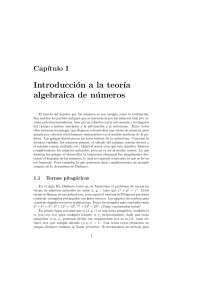 Introducción a la teoría algebraica de números - Teoria de numeros - Apuntes - Capitulo1 - Parte1