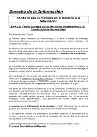 Derechos y Contenido en el Derecho a la Información: Teoría Jurídica de los Mensajes - Pro