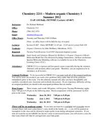Study Material for Exam - Modern Organic Chemistry I | CHEM 2211 - Docsity
