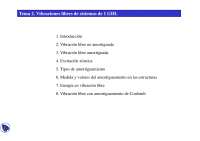 Vibracione libres en sistemas 1 GDL - Calculo Dinamico de Estructuras - Apuntes - Tema 2