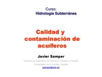 Calidad y contaminacion de acuiferos - Hidrologia Subterranea - Apuntes