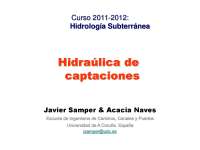 Hidraulica captaciones parte 1 - Hidrologia Subterranea - Apuntes