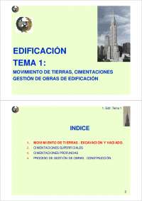 Movimiento de tierras, cimentaciones, gestion de obras de edificacion - Edificación '09-'10 - Edificacion y prefabricacion - Apuntes