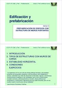 Prefabricacion de edificios con estructura de muros portantes - Prefabricacion '09-'10 - Edificacion y prefabricacion - Apuntes
