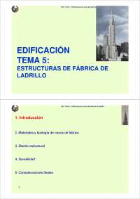 Estructuras de fabrica de ladrillo - Edificación '09-'10 - Edificacion y prefabricacion - Apuntes