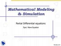 Partial Differential Equations, Wave Equation-Mathematical Modeling and Simulation-Lecture Slides