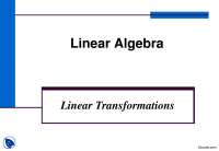 Linear Transformations in Linear Algebra: Lecture Slides by Dr. Arjun Kapoor