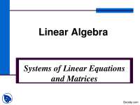 Systems of Linear Equations and Matrices-Linear Algebra-Lecture Slides