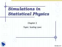 Scaling Laws-Simulations in Statistical Physics-Lecture Slides