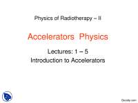 Introduction to Accelerators-Accelerator Physics-Lecture Slides