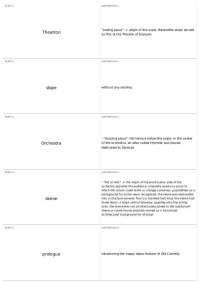 Ancient Greek Theatre: Terms and Definitions