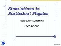 Molecular Dynamics Simulations in Statistical Physics: Understanding Complex Systems