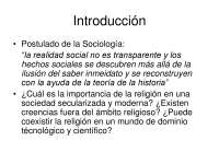Introducción - Sociologia de la Religion - Slides - Universidad Computlenese de Madrid