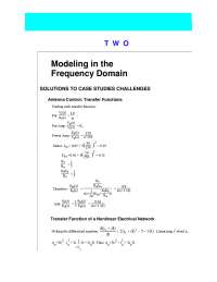 Modelling in the Frequency Domain - 2