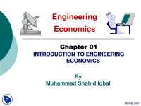 Introduction to Engineering Economics-Engineering Economics-Lecture Slides
