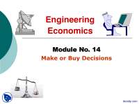 Make or Buy Decisions-Engineering Economics-Lecture Slides