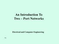Two Port Networks-Electrical Circuital Analysis-Lecture Slides