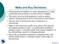 Make and Buy Decisions-Engineering Economics-Lecture Slides