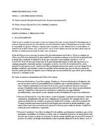 Procesos Civiles en España - Derecho Procesal Español - Apuntes