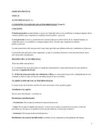 Tipología del Acto Procesal - Derecho Procesal Español - Apuntes