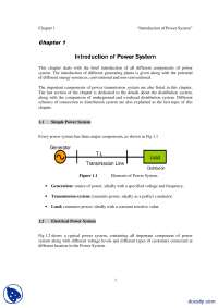 Introduction to Power System-Power Distribution and Utilization-Lecture Slides