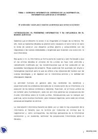 Derecho de la Informática, Informática Jurídica e Internet - Derecho Informático - Apuntes - Profesora López Zamora