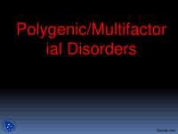 Polygenic Multifactor Disorders-Genetic Disorder Biology-Lecture Slides