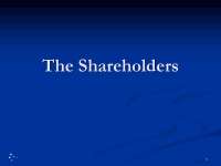 The Shareholders-Corporate Governence-Lecture Slides