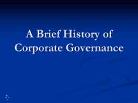 A Brief History of Corporate Governance-Corporate Governence-Lecture Slides