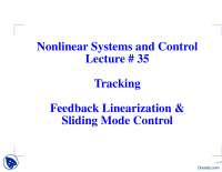 Tracking, Feedback Linearization-Feedback in Non Linear Control Systems ...
