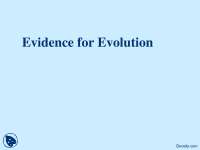 Evidence for Evolution-Biological Evolution and Phylogentics-Lecture Slides