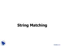 String Matching-Algorithm Design and Analysis for Strings-Lecture ...