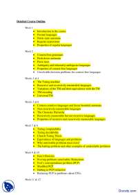 Course Outline-Theory of Computation-Handout