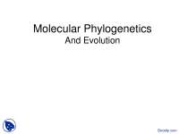 Molecular Phylogenetics and Evolution-Phylogentics-Lecture Slides