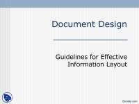 Document Design, Guidelines for Effective Information Layout-Effective ...
