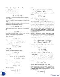 Sliding Mode Control-Control of Non Linear Systems-Handout - Docsity