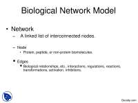 Biological Network Model-Biological Systems-Lecture Slides