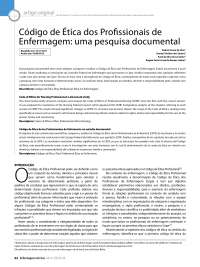 Código de ética dos profissionais de enfermagem: uma pesquisa documental