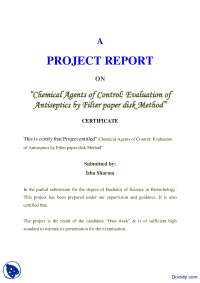 Evaluation of Antiseptics by Filter Paper Disk Method-Analytical Chemistry-Project Reports