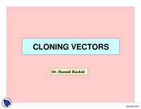 Cloning Vectors-Genetic Engineering-Lecture Slides