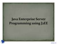 Server Programming using Java 2 Enterpricse Part 2-Jave 2 Enterprise ...
