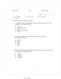 General Chemistry - MCQs for Exam 2 | CHEM 1035 - Docsity
